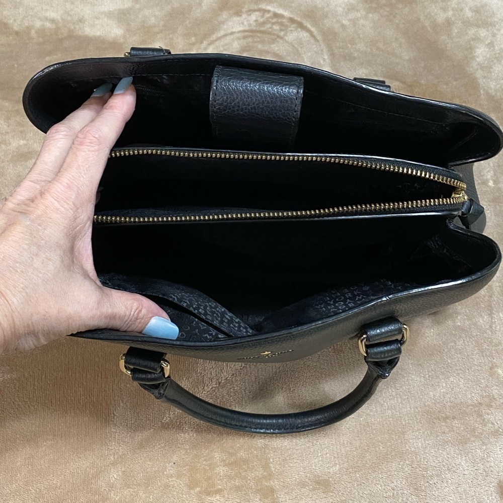 Kate Spade Evangeline Black Leather Satchel Bag Purse - Picture 6 of 9